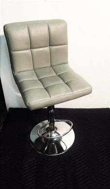 Grey Leather Bar Stool